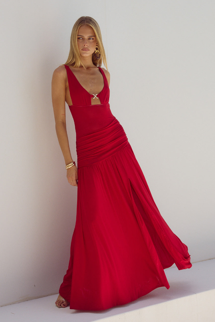 DENVER MAXI DRESS - CHERRY