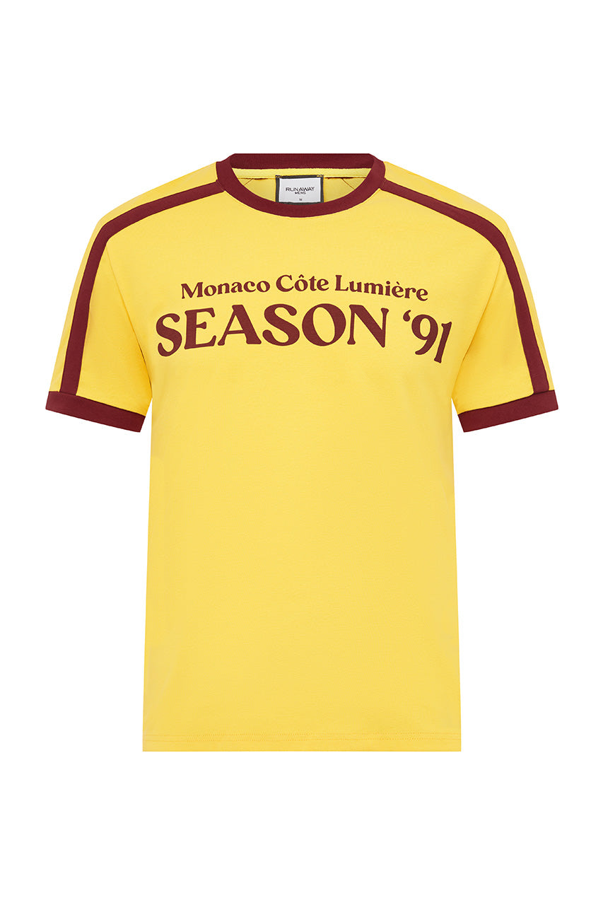 DINO SHORT SLEEVE T-SHIRT - YELLOW/WINE