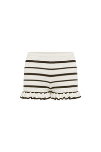 DONNA KNIT HOT SHORT - CREAM/CHOCOLATE