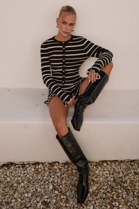 DONNA KNIT HOT SHORT - BLACK/CREAM