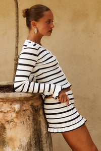 DONNA KNIT HOT SHORT - CREAM/CHOCOLATE