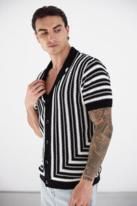 DORIAN SHORT SLEEVE SHIRT - BLACK/WHITE
