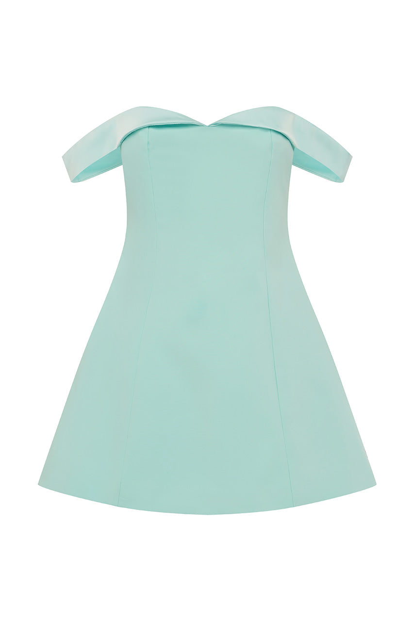 EBONY MINI DRESS - AQUA