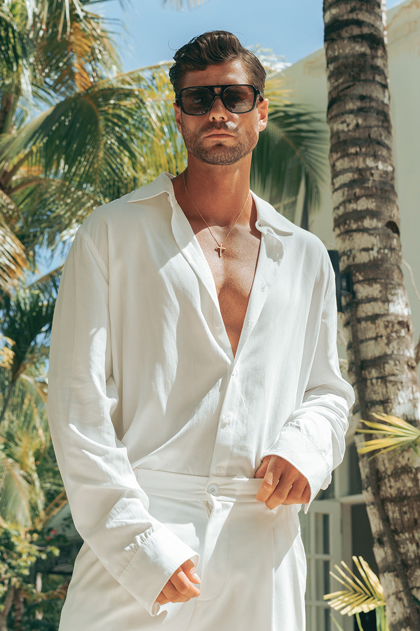 EDDIE LONG SLEEVE SHIRT - WHITE