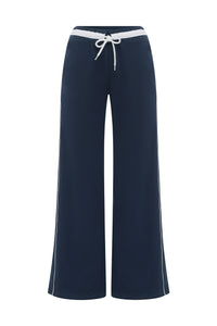 ELERI WIDE LEG TRACK PANTS - STEEL