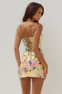 OPHIRA SEQUIN MINI SKIRT - KENDALL YELLOW