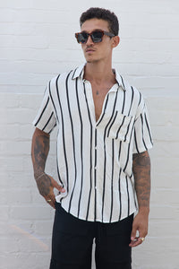 ELIJAH SHIRT - WHITE/BLACK