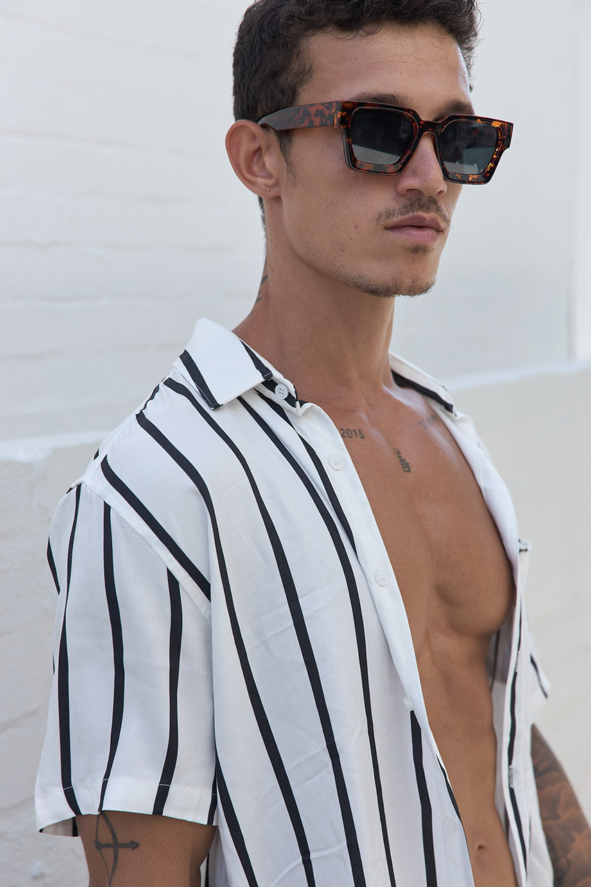 ELIJAH SHIRT - WHITE/BLACK
