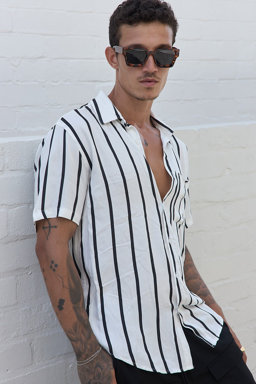 ELIJAH SHIRT - WHITE/BLACK