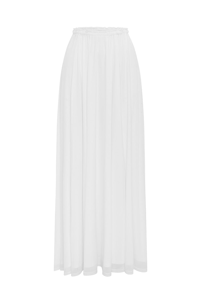 ELIO PLEATED MAXI SKIRT - WHITE