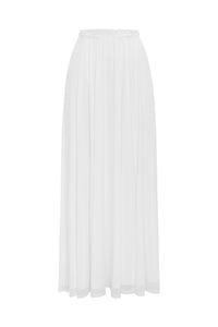 ELIO PLEATED MAXI SKIRT - WHITE