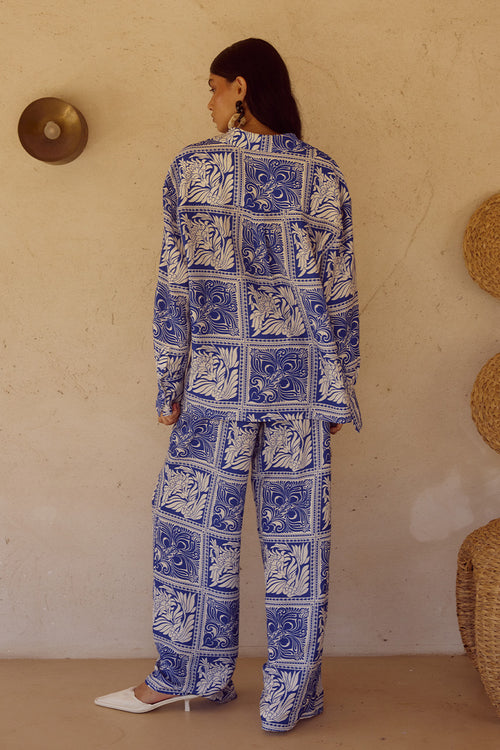 ELKA SLEEVED SHIRT - HAVANNA NAVY