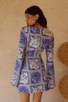 ELKA SLEEVED MINI DRESS - HAVANNA NAVY