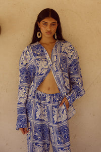 ELKA SLEEVED SHIRT - HAVANNA NAVY