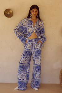 ELKA PALAZZO PANT - HAVANNA NAVY