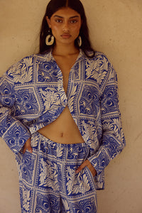 ELKA SLEEVED SHIRT - HAVANNA NAVY