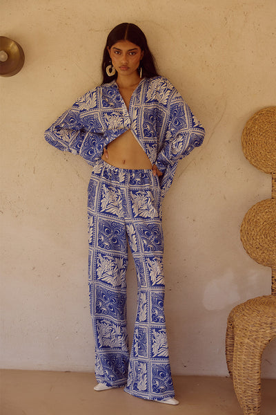 ELKA PALAZZO PANT - HAVANNA NAVY