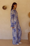 ELKA SLEEVED SHIRT - HAVANNA NAVY