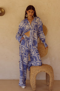 ELKA PALAZZO PANT - HAVANNA NAVY