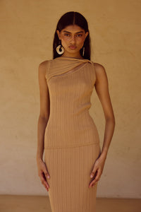 ELOWEN KNIT TOP - FAWN