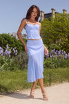 EMBERLY MIDI FLOUNCE SKIRT - BLUEBELL