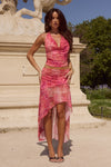 EMERY MIDI FLOUNCE SKIRT - GAIA PINK