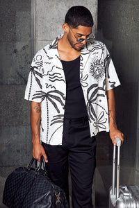 EMILE SHORT SLEEVE SHIRT - CREAM/BLACK