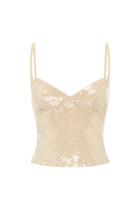 ERIS SEQUIN TOP - SAND
