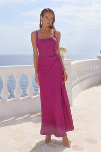 ESME HIGH SPLIT MAXI DRESS - PLUM