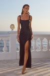 ESME HIGH SPLIT MAXI DRESS - NOIR