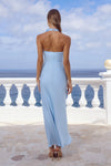 ESTELLE COWL HALTER MAXI DRESS - SKY BLUE