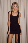 FELIX TIE FRONT MINI DRESS - BLACK