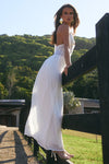 FERNANDA PLUNGE HALTER MAXI DRESS - WHITE