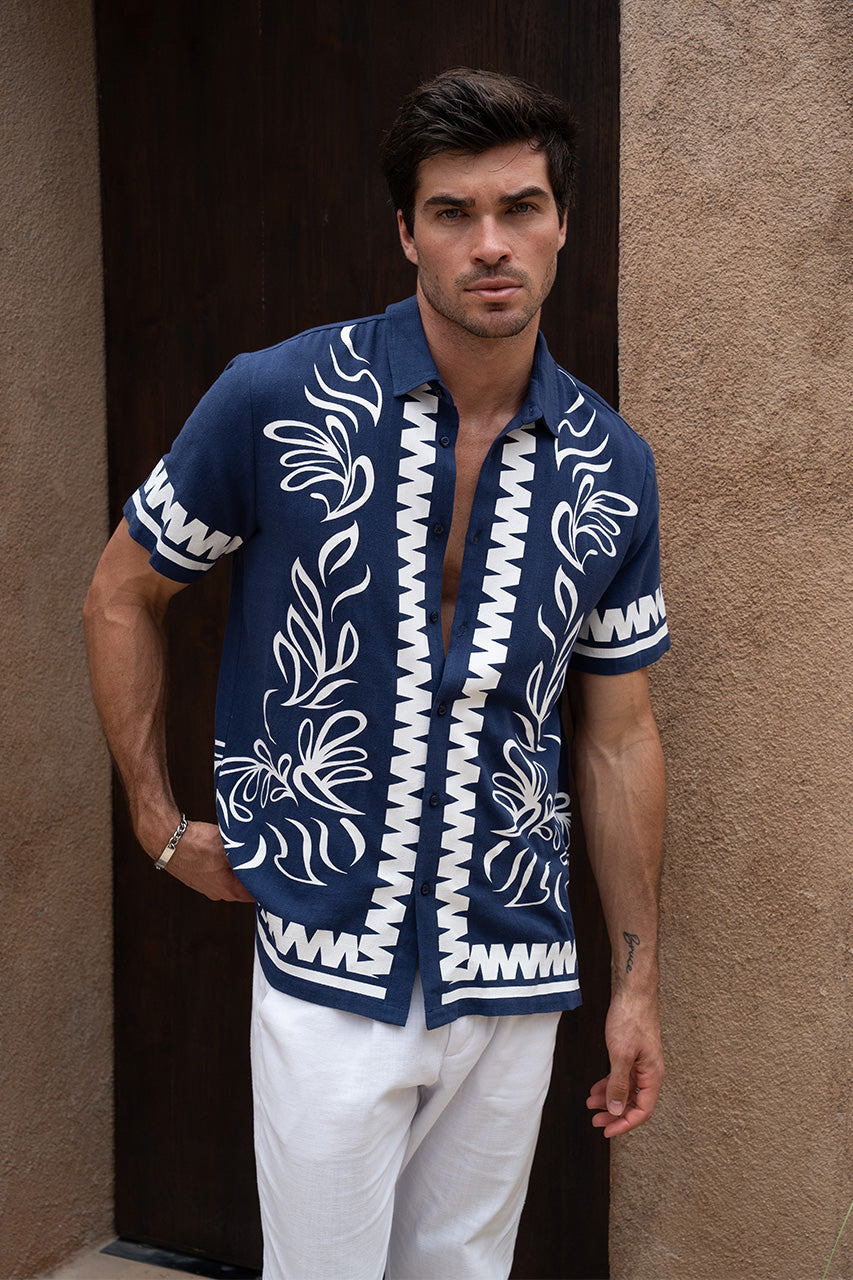 FLORIAN SHIRT - BLUE/WHITE