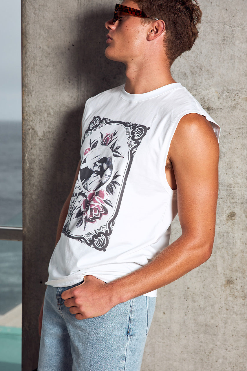FORTUNA SLEEVELESS TOP - WHITE