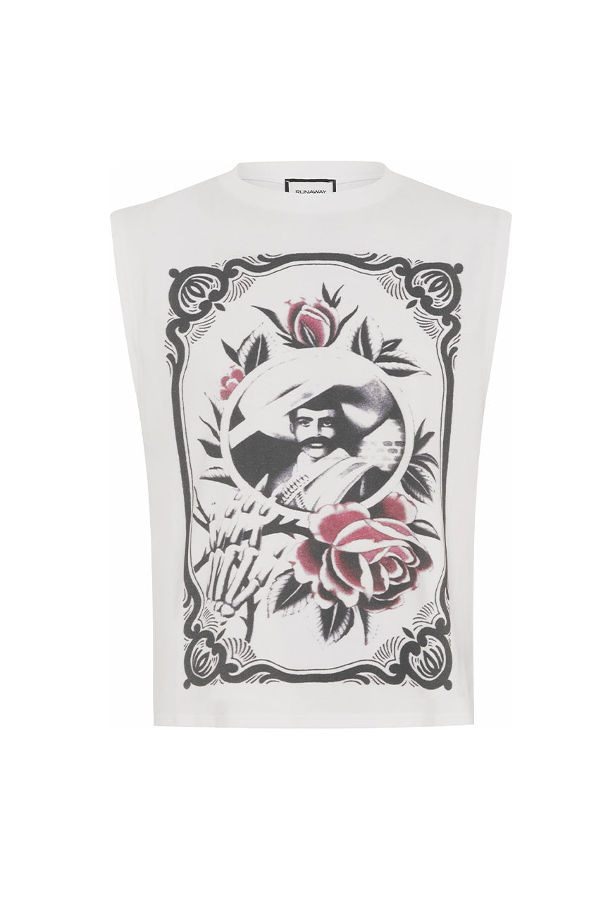 FORTUNA SLEEVELESS TOP - WHITE