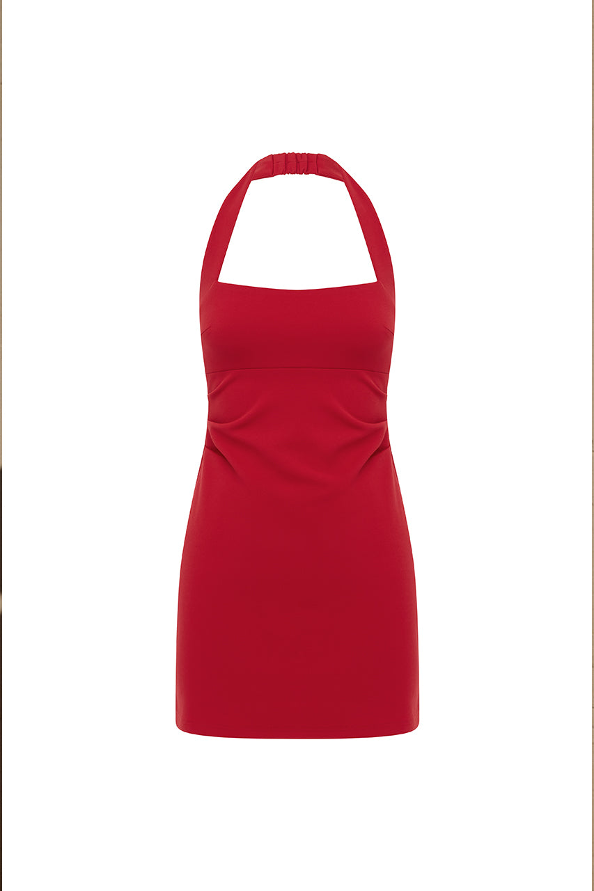 FRANCA MINI DRESS - CHERRY RED