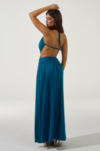 GENIA CROSS FRONT MAXI DRESS - OCEAN