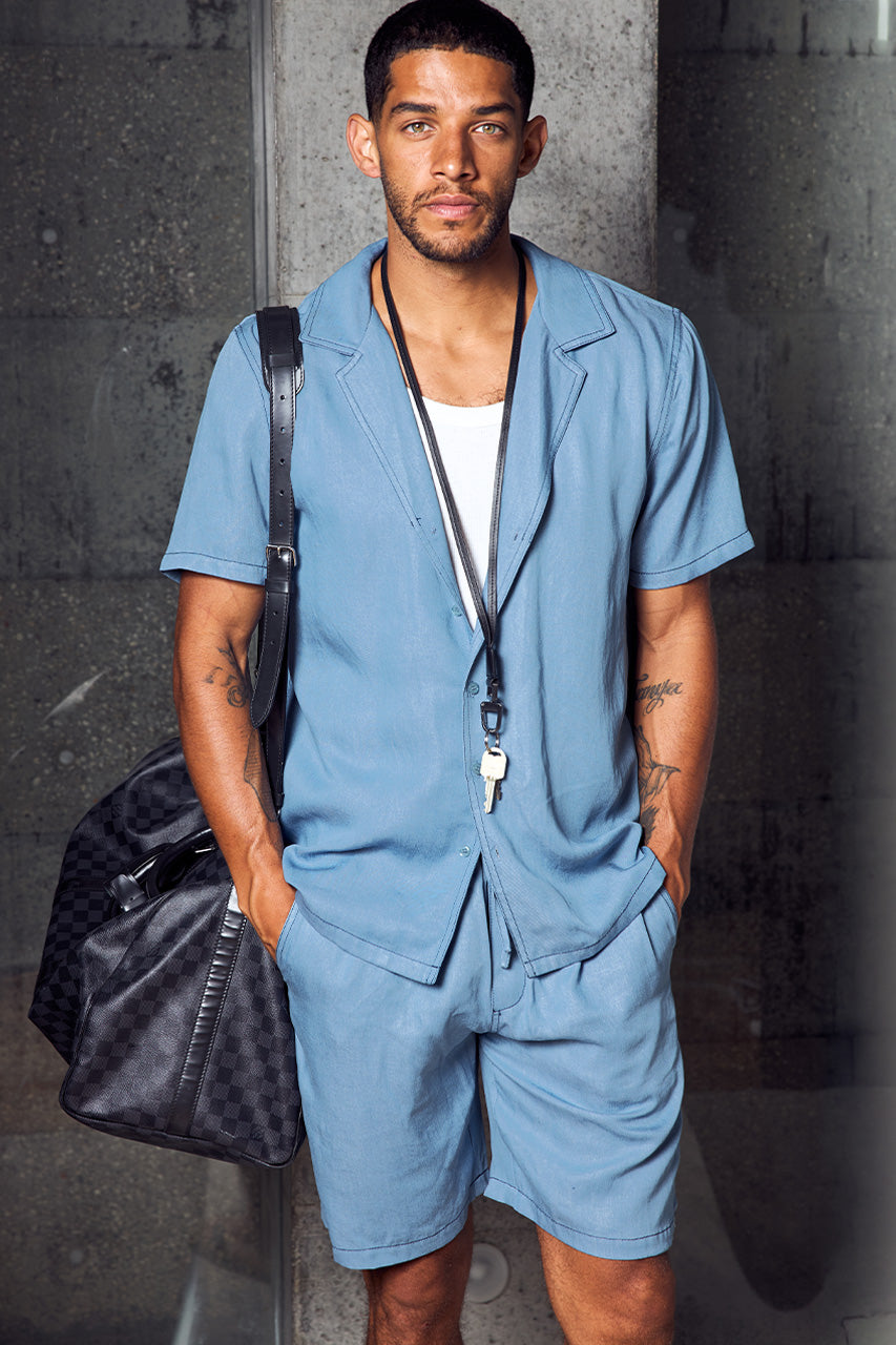 GIORGIO SHORT SLEEVE SHIRT - LIGHT BLUE