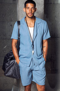 GIORGIO SHORT SLEEVE SHIRT - LIGHT BLUE