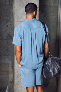 GIORGIO SHORT SLEEVE SHIRT - LIGHT BLUE