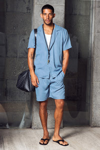 GIORGIO SHORT SLEEVE SHIRT - LIGHT BLUE