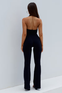 KIARA HIGH RISE FLARED LEGGINGS - BLACK