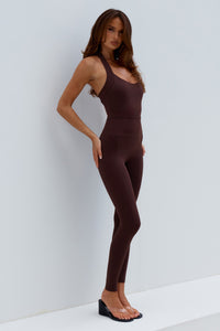 TILLY HIGH WAISTED LEGGINGS - CHOCOLATE
