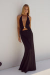 HALSTON MAXI DRESS - BLACK