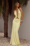 HALSTON MAXI DRESS - LEMON