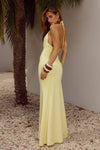 HALSTON MAXI DRESS - LEMON