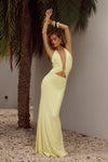 HALSTON MAXI DRESS - LEMON
