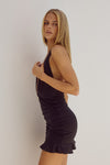 HALSTON MINI DRESS - BLACK