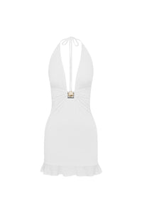 HALSTON MINI DRESS - WHITE